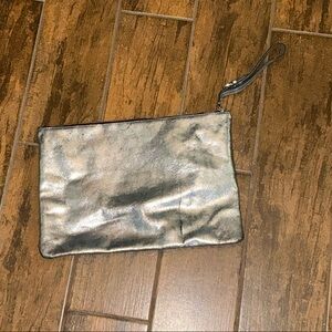 Tzafaluc silver clutch bag.  Vegan non leather.  Clutch bag.